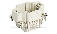 Корпус вставки контактной, размер H6B, тип вилка, 24P+PE, 10A, 250V, обжимной контакт