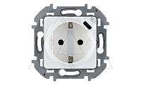 Inspiria - Розетка 2P+E нем. стд., с USB Type С, 1500mA - 5В (белый)