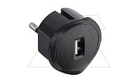 Компактное зарядное устройство USB Type A, 230V, 1,5А, 5 Вт, черный