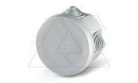 Коробка распред. круглая, d65x40mm, вводы 4x23mm(PG16), IK04, GW 650°C, IP55, серия SCABOX