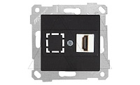Rita - Розетка 1xHDMI, черный мат