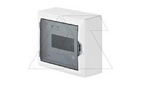 Щит навесной ECO BOX 1x8M, N/PE 2x 2x16+5x10mm2, дымчатая пласт. дверь, белый RAL9003, 198x228x96mm, IP40 (стикерованный)