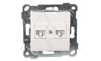 Rita - Розетка 2хRJ-45 кат. 6 UTP, белый