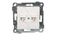 Rita - Розетка 2хRJ-45 кат. 6 UTP, белый