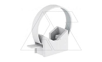 Хомут CTC 7.5x180 LGR с площадкой с резьбой М8, для крепления кабелей и труб max. Ø32мм, серый, полиамид