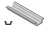 DIN-рейка перфорированная TH15(TS15), 15x5.5x1mm, перф. 18x6.3 - 25mm, L=2m, сталь хол. оцинк. 8µm