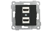 Rita - Розетка 2xHDMI, черный мат