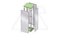 Крыша + дно щита ENUX 1600x800мм (ШхГ), RAL5020