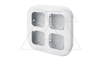 Quteo - Блок установочный 4 поста, накладной монтаж, белый (стикерованный)