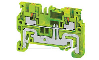 Клемма защитного проводника CPG1.5 /3,5x45,3mm, push-in, 2 присоед., 1,5(max 2,5)mm2, желто-зеленая