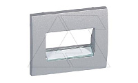 Galea Life - Обрамление для инф. и тел.розеток 2хRJ45 с держат.этикетки, Aluminium