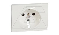 Galea Life - Обрамление для розетки 2Р+Е нем.стд. со шторками, White