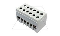 Клеммник Morek для фазы A6H-2 2P 2x2,5_16 + 4x4_25mm² Cu, 63A, 500V, серый, IP20