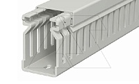 Перфокороб LK4 40025, органайзер для шкафов, 40 x 25 мм (глубина х ширина крышки), L=2000мм, RAL 7030 серый