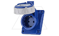 Розетка встраиваемая 16A, SCHUKO с шторками 2P+E, 200_250VAC 50/60Hz, уст. 70x87mm, IP66/IP67/IP69, серия DOMO