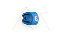 Маркер кольцевой RMS-04 59846-6, D кабеля 8-16mm, 16-70mm2, символ "6", PVC, синий (упак. 100шт.)
