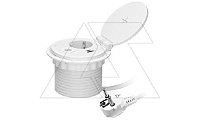 Блок розеточный встраиваемый d=80мм, 2хUSB Type A+C 5V 2,4A + 2P+E ,беспроводная зарядка, сменный модуль RJ/HDMI/USB, 3680вт, кабель 1,8м, белый