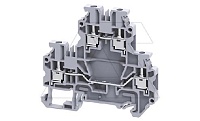 Клемма двухъярусная CYDL2.5 /5x70,5mm, винтовая, 4 присоед., 2,5(max 4)mm2, 24A, 500V, серая