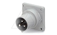 Разъем пром. силовой CEE встраиваемый, штекер, 32A, 2P+E 6h, 200_250VAC 50/60Hz, уст. 75x75mm, IP44/IP54, серия OPTIMA