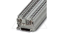 Клемма проходная ST 2,5 /5,2mm, пружинная, 2 присоед., 2,5(max 4)mm2, 24A, 800V, серая