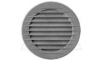 Решетка вентиляционная с сеткой круглая для отверстия Ø100мм, внешний Ø128мм, пластик, серый