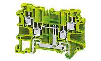 Клемма защитного проводника CYG4/4 /6x69,7mm, винтовая, 4 присоед., 4(max 6)mm2, желто-зеленая