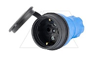 Tena - Розетка 2P+E с крышкой IP44, переносная, синий