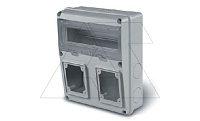 Щит комбинированный навесной, 11M + 2x 100x110 + 4x 50x60(закрыты), 235x285x107mm, IK08, IP55 серия ENERBOX