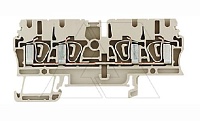 Клемма пружинная ZDU 2.5/4AN на 4 присоед., бежевая, 24А, 800В
