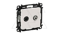 Valena Life - Розетка TV-SAT простая 5-862MHz/950-2400MHz, белая (инд. упаковка/стикерованный)