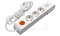 Ri-tech - Удлинитель 3x2P+E, 2XUSB, нем. ст., со шторками, выключатель, кабель 3x1,5мм², 3м, белый
