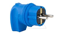 Tena - Вилка 2P+E угловая, IP44, синий
