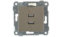 Rita - Розетка 2xUSB Type A, антрацит