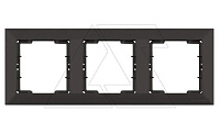 Daria - Рамка 3 поста, к механизмам серии 21, горизонтальный монтаж, черный мат