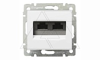 Valena - Розетка 2хRJ-45 UTP CAT5E 8конт.(белая/стикерованный)