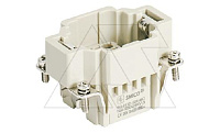 Корпус вставки контактной, размер H6B, тип вилка, 24P+PE, 10A, 250V, обжимной контакт