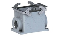 Корпус разъема, размер H32B, приборный, с фиксатором, ввод 2xM32, металл, IP65, RAL 7037