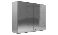 Щит ECOR моноблочный 800x1200x300мм (ВxШxГ) из нерж. стали навесной с монт. панелью двудверный, 2 язычковых замка, дно глухое, IP55