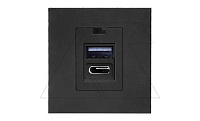 Noen - Розетка 2хUSB type A + С, 2М, 5V, 2,1A, черная