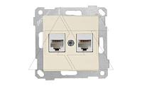 Rita - Розетка 2хRJ-45 кат. 6 UTP, сл.кость