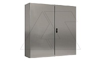 Щит ECOR моноблочный 1200x1000x300мм (ВxШxГ) из нерж. стали навесной с монт. панелью двудверный, ригельный замок, дно глухое, IP55
