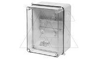 Коробка распред. CARBO-BOX, 118x158x80mm, с DIN-рейкой, прозрачная крышка, ABS/PC, GW 650°C, IP55