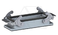 Корпус разъема, размер H24B, приборный, с фиксатором, металл, IP65, RAL 7037