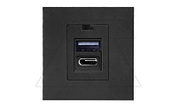 Noen - Розетка 2хUSB type A + С, 2М, 5V, 2,1A, черная