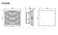 Вентилятор с фильтром 115Вт, 600(700)м3/час, 230VAC, габариты 318x318x135мм, вырез 291x291мм, выбор направления потока, клеммная колодка, IP54,RAL7035