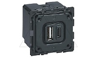 Celiane - Розетка 2хUSB с зарядным устройством 3000mA, Type A+C, без лицевой панели