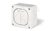 Выключатель накладной двухклавишный, 2P 20A/250V, с подсветкой, M95(95x95mm), IP66, серия PROTECTA