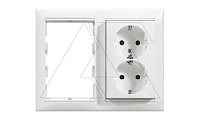 Valena - Рамка на 2 двойных розетки 774202, белая