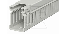 Перфокороб LK4 40025, органайзер для шкафов, 40 x 25 мм (глубина х ширина крышки), L=2000мм, RAL 7030 серый