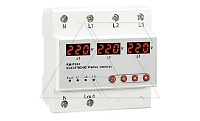 Реле выбора приоритетной фазы RM-PS63, 3NO+N, 63A, 220VAC, Umin(120_210V)/Umax(220_300V), 0.02_0.1s/1_600s, LED-дисплей, 5M